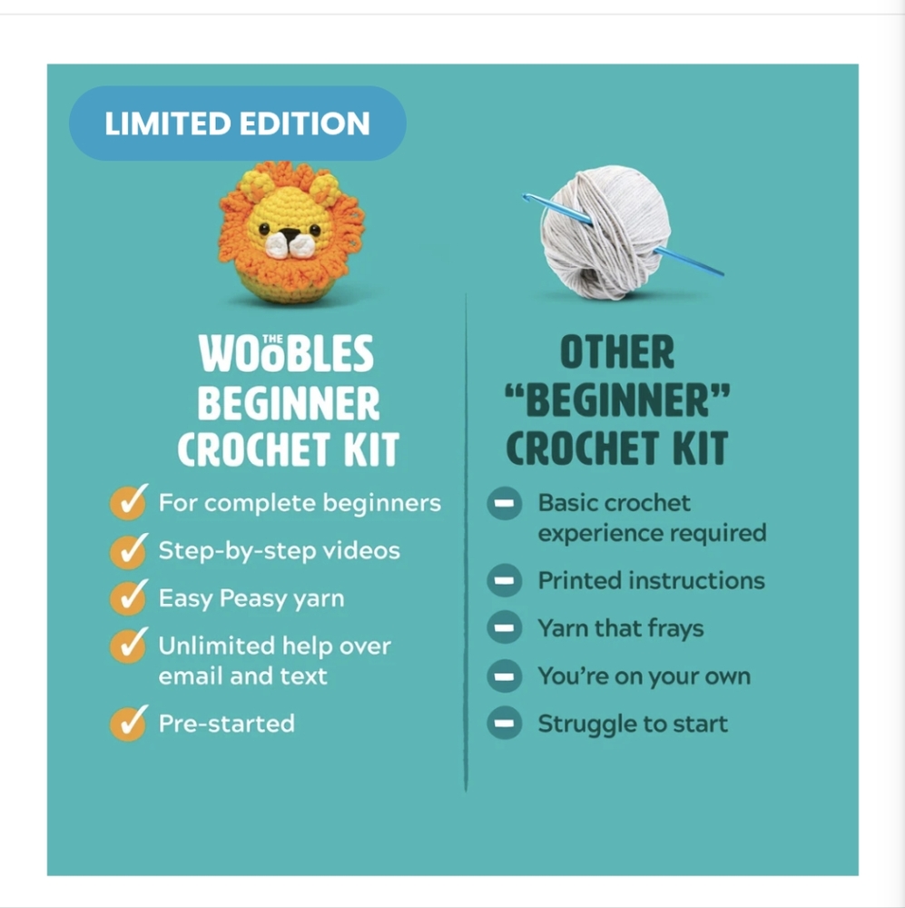 The Woobles, PINYA The Pineapple Crochet Kit for Beginners, NIB - Picture 7 of 11
